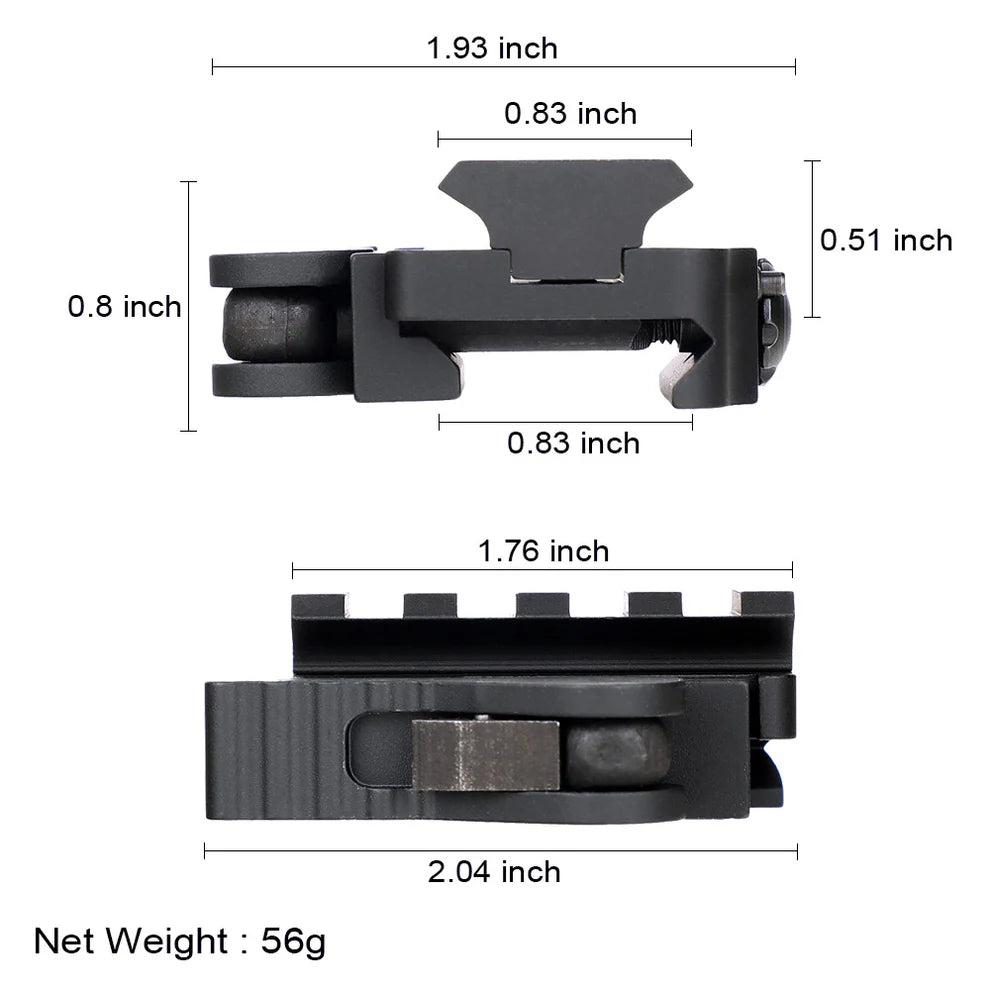 Quick Detach QD Picatinny Riser Mount