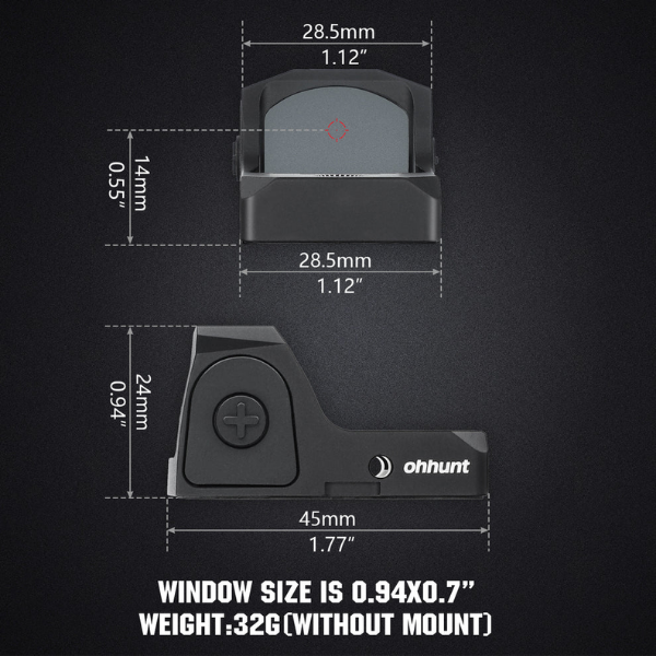 ohhunt RD 005 Circle Dot Reticle Micro Reflex Red Dot Sight