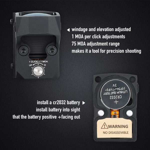 ohhunt RD 005 Circle Dot Reticle Micro Reflex Red Dot Sight