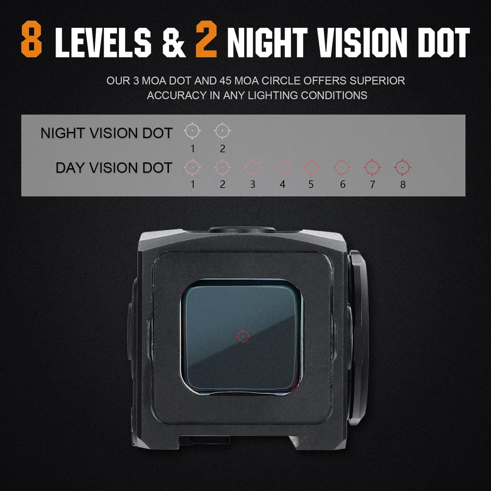 ohhunt FB O4 Motion Awake Closed Emitter Solar Red Dot Sight