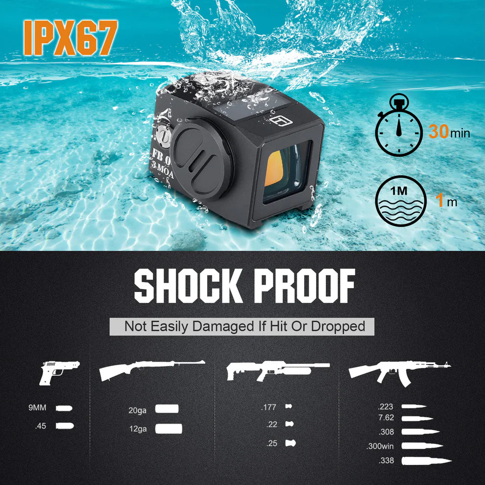 ohhunt FB O4 Motion Awake Closed Emitter Solar Red Dot Sight