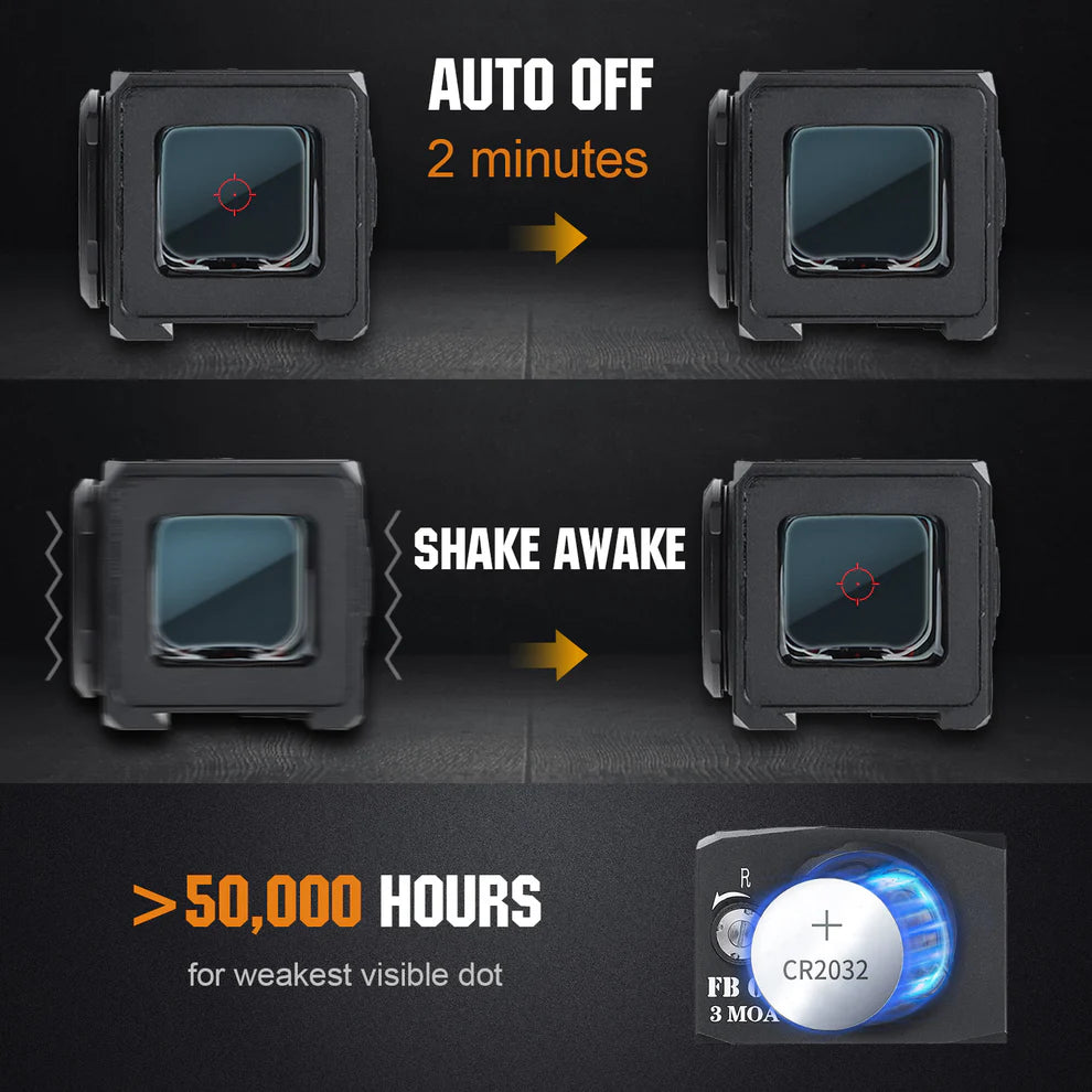 ohhunt FB O4 Motion Awake Closed Emitter Solar Red Dot Sight